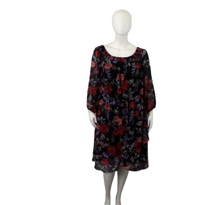 Taking Shape Floral Print Shirred Off Shoulder Dress - Size 22