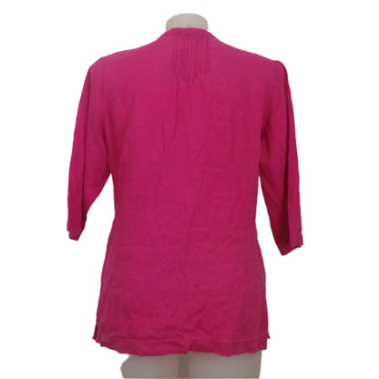 Blue Illusion 100% Linen Button-Through Top Size 20