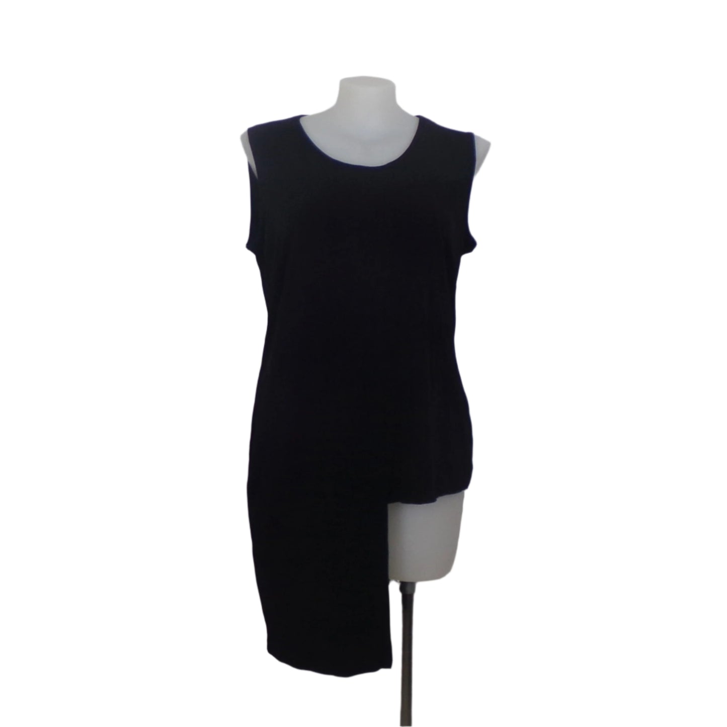 Size 16Taking Shape Black Crushed Step Hem Tank Tunic