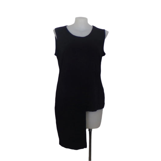 Size 16Taking Shape Black Crushed Step Hem Tank Tunic