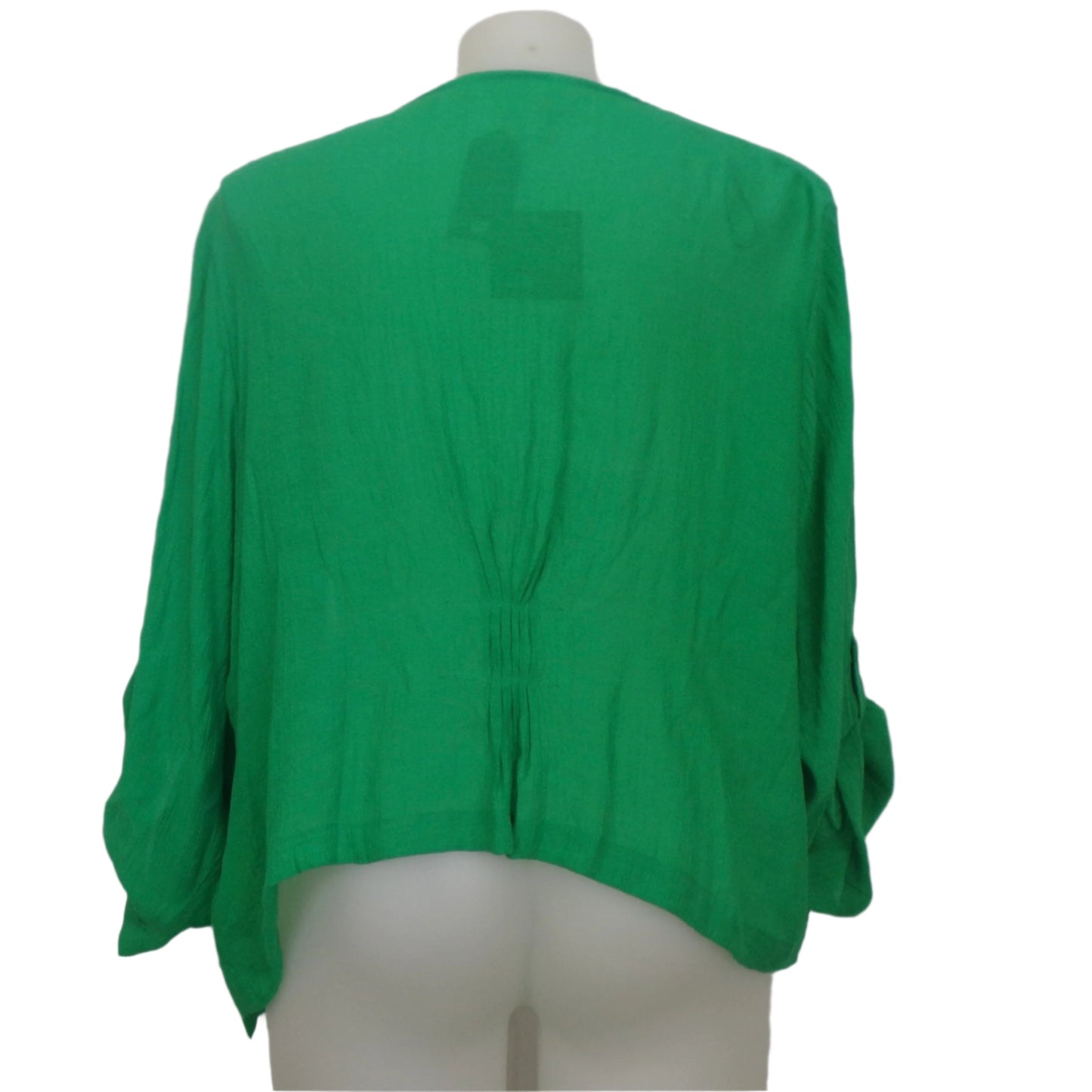 Virtuelle Apple Green Draped Waterfall Open Jacket Size 24