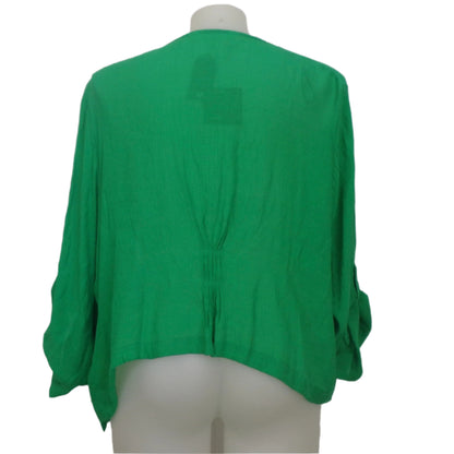 Virtuelle Apple Green Draped Waterfall Open Jacket Size 24