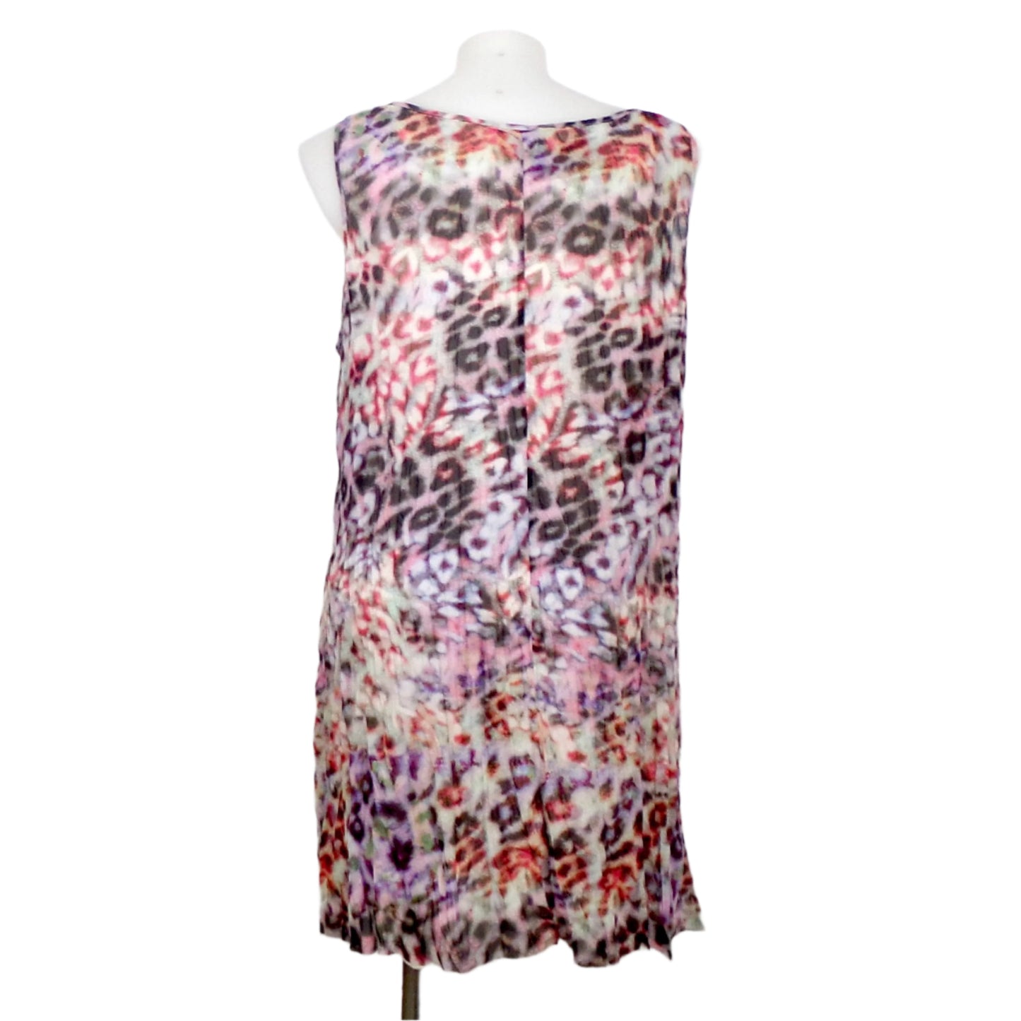 Autograph Crushed Print Fabric Tunic Tank with Asymmetrical Hemline Size 22
