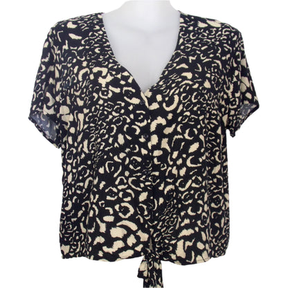 Cross Roads Button-Through Tie-Hem Summer Top Size 20