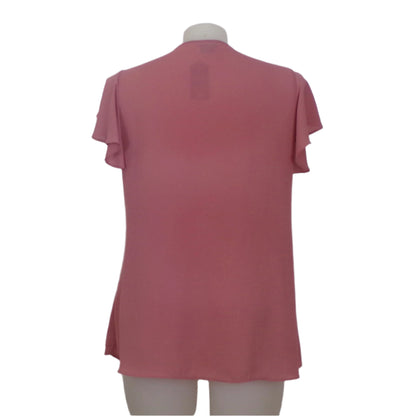 City Chic Shell Pink Flutter Sleeve Top Size 18