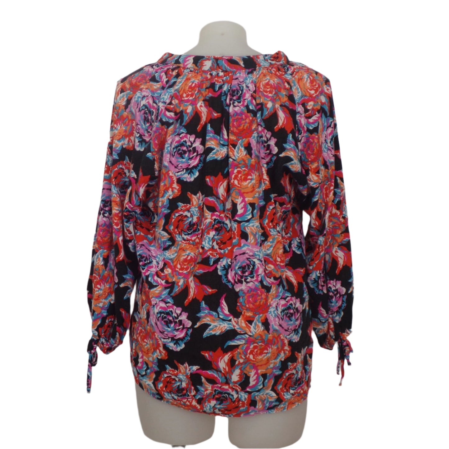 Serafina Linen Blend Floral Top Size 18