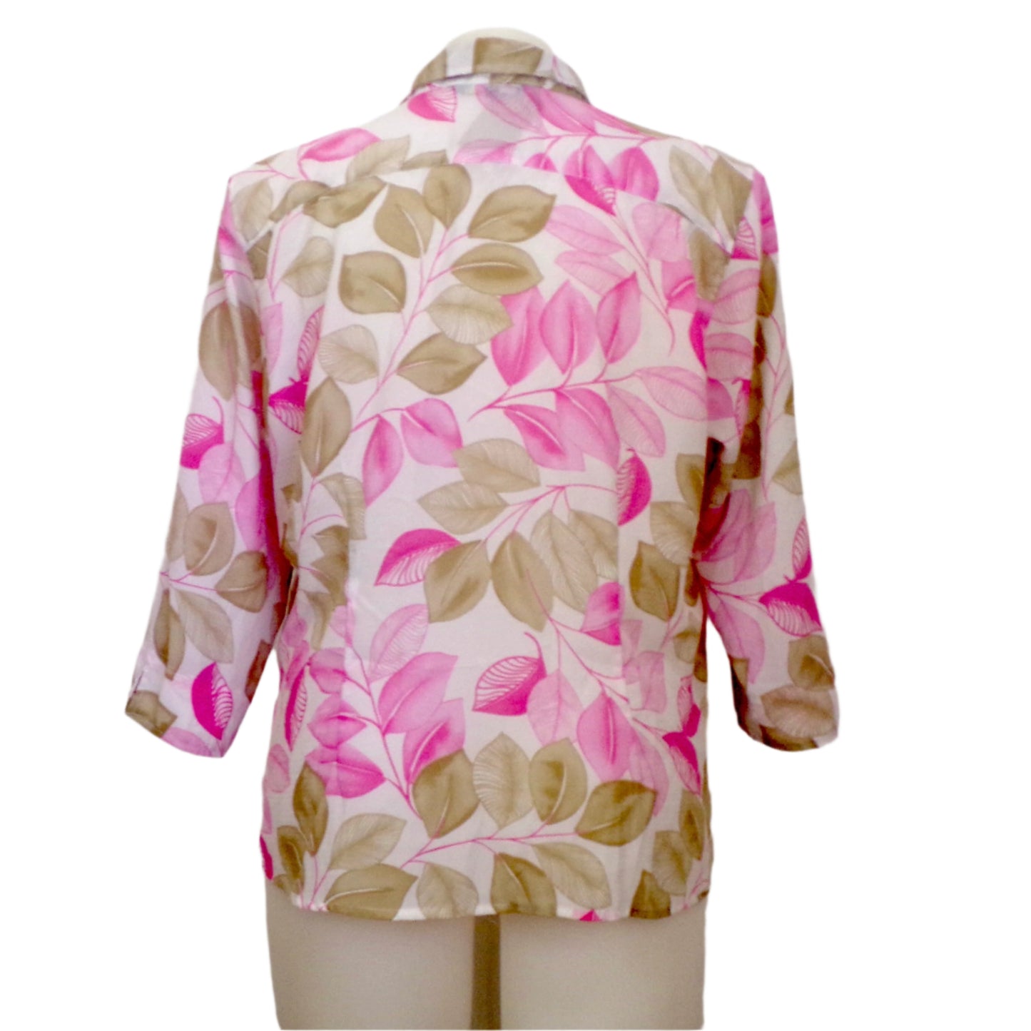 Black Pepper Leaf Print Button-Through Blouse Size 20