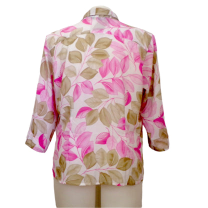 Black Pepper Leaf Print Button-Through Blouse Size 20