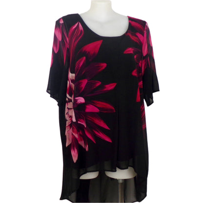 Autograph Layered Top with Bold Floral Print Size 22