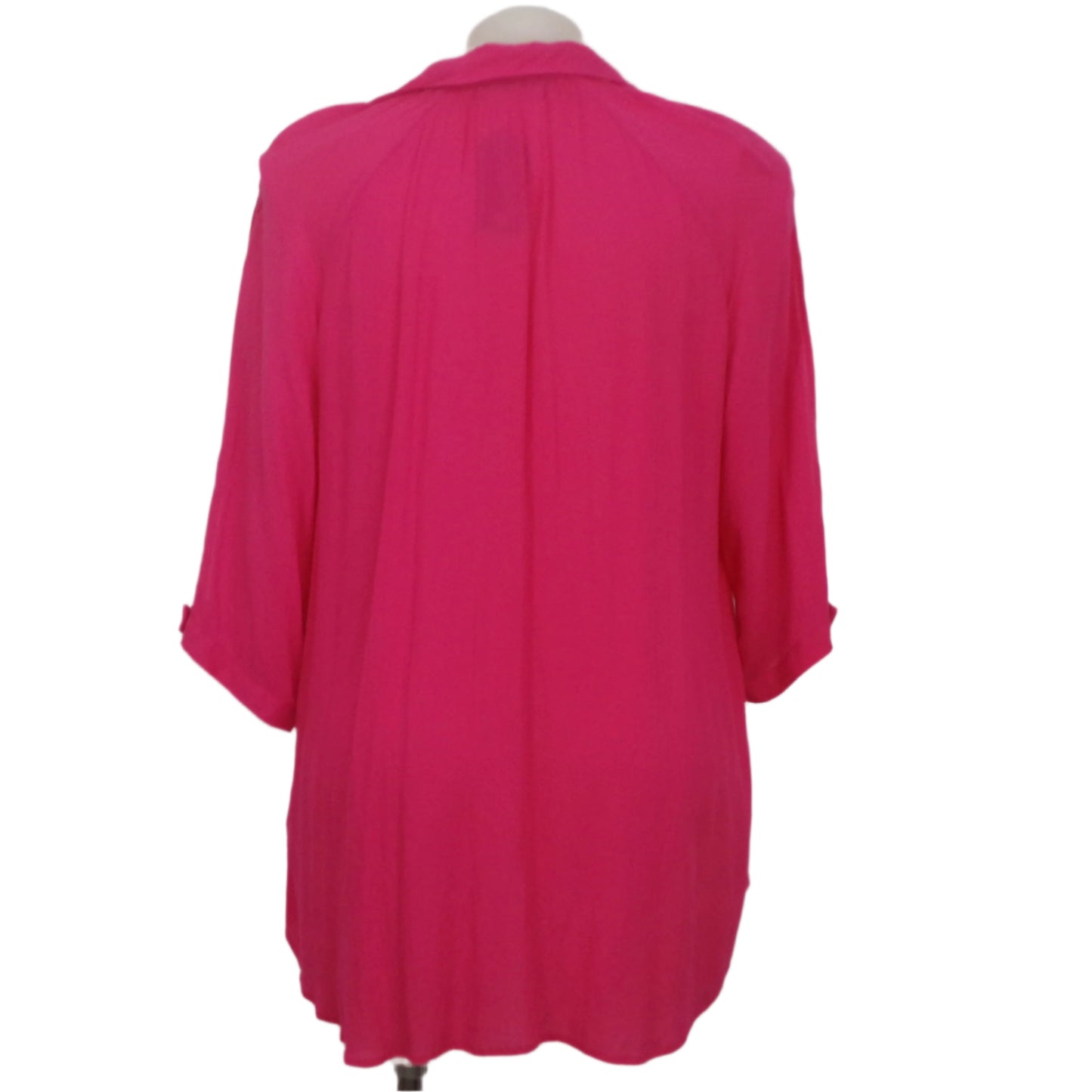 Blue Illusion Lipstick Pink 3/4 Sleeve Button Blouse/Shirt Size 22