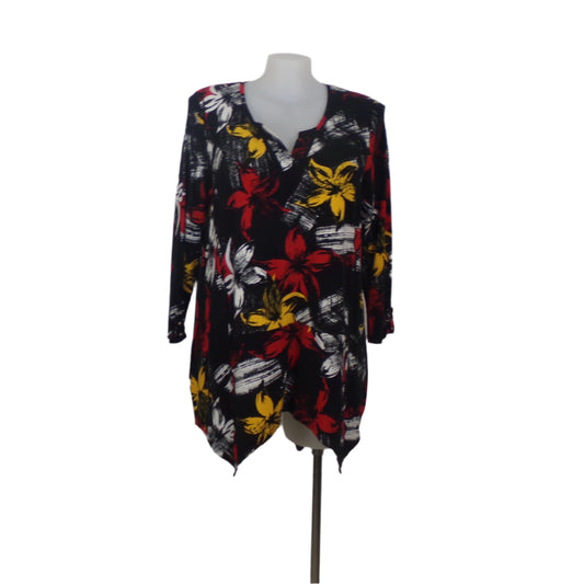 Virtuelle Long Sleeve Print Jersey Top Size 18