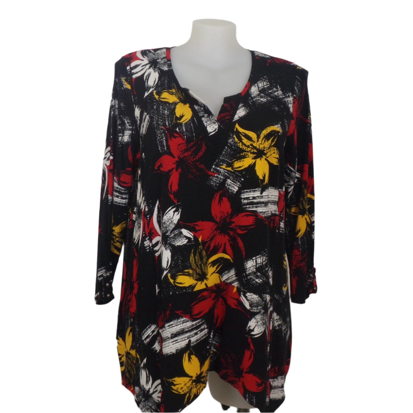 Virtuelle Long Sleeve Print Jersey Top Size 18