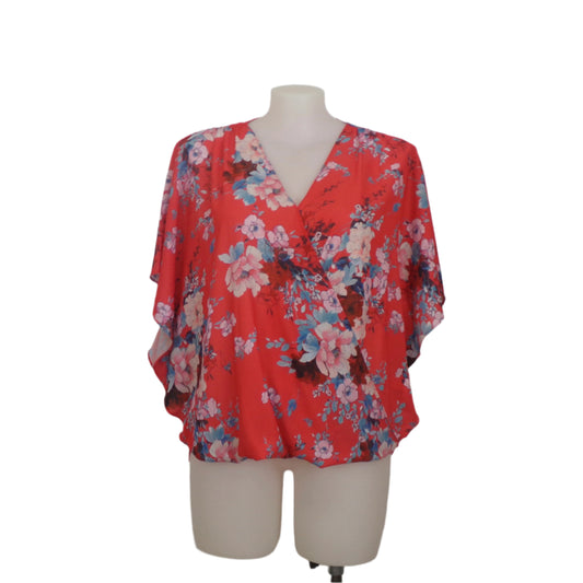 Katies Floral Cross-Over Top Size 16