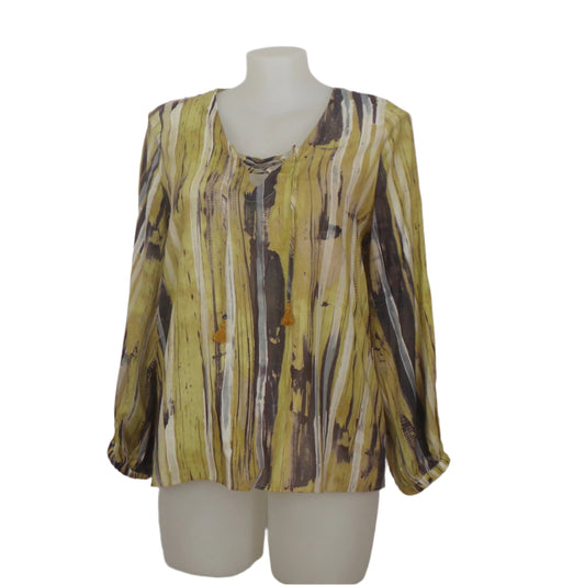 Marco Polo Linen Blend Long Sleeve Tunic Size 16