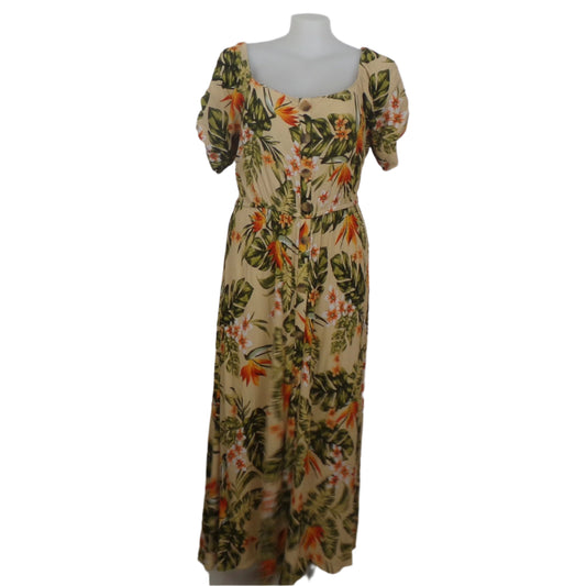 City Chic Floral Button-Through Maxi Dress Size 18
