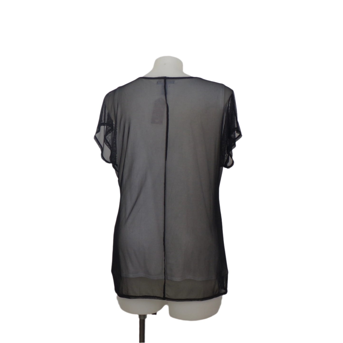 Style & Co British Print Tank with Black Mesh Overlay Size 18