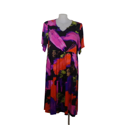 Taking Shape Abstract Satin Natural Dress Size 18