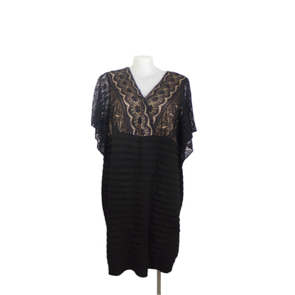 Autograph Black Stretch Evening Dress Tiered Panel Skirt – Size 26