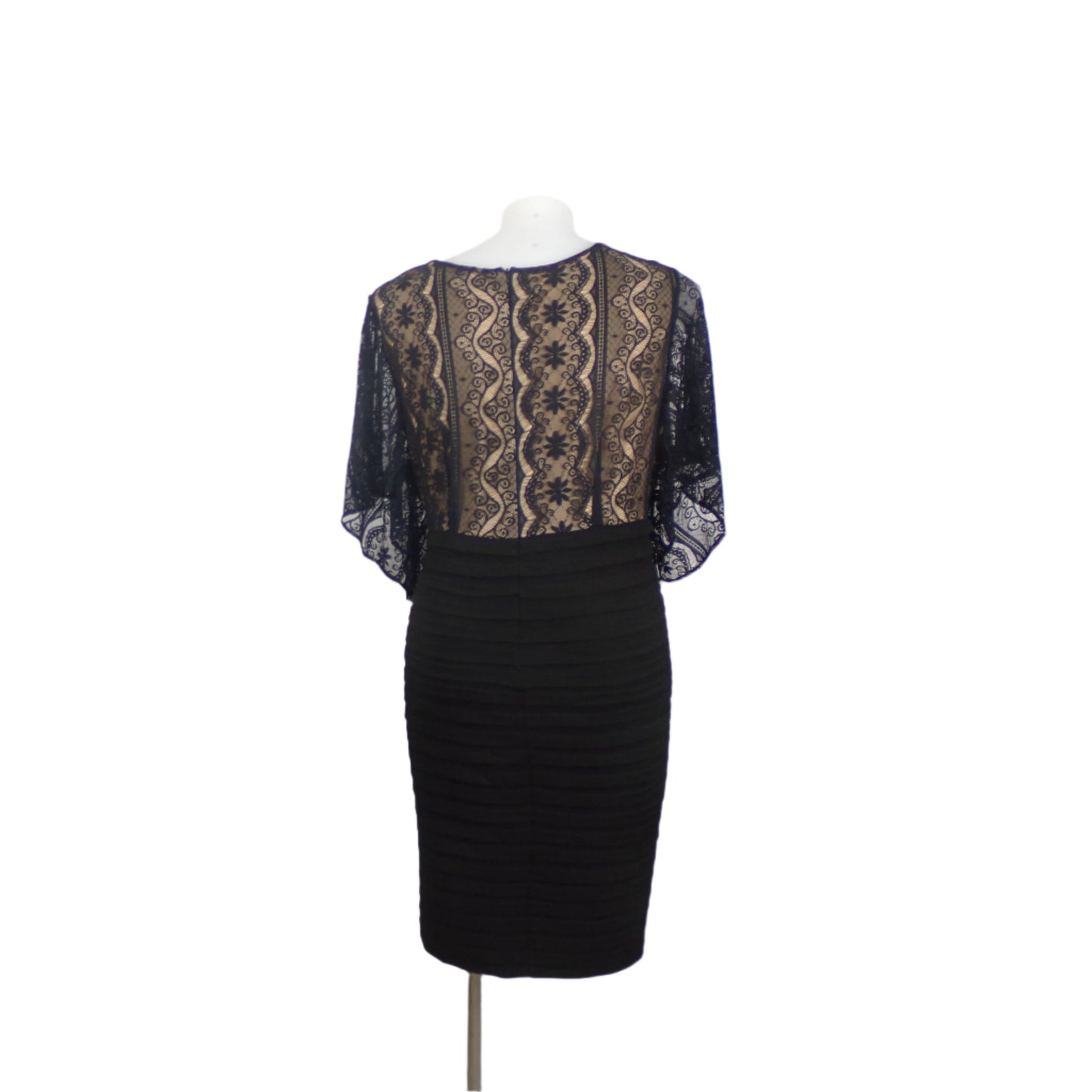 Autograph Black Stretch Evening Dress Tiered Panel Skirt – Size 26