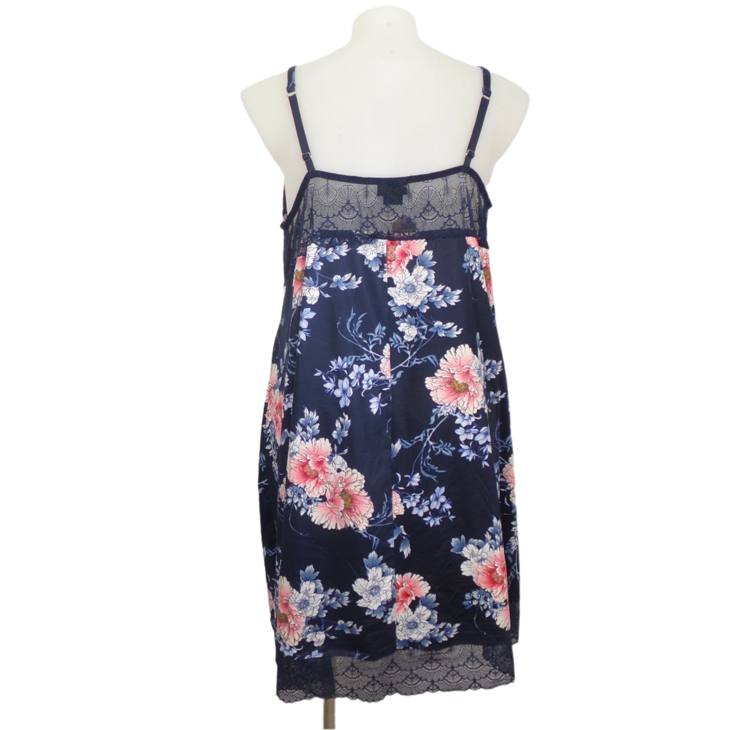 City Chic Satin Chemise with Lace Trim Adjustable Straps Size 24