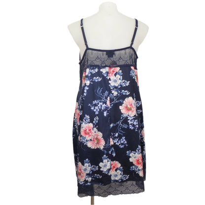 City Chic Satin Chemise with Lace Trim Adjustable Straps Size 24