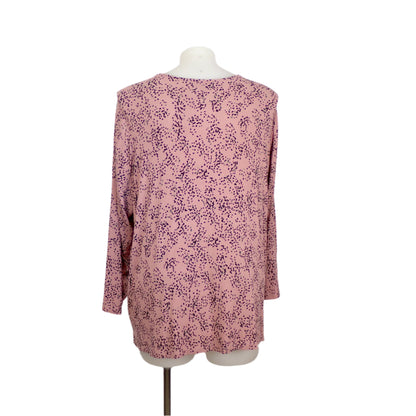 Beme Printed Draped Front Top with V-Neckline Size 22