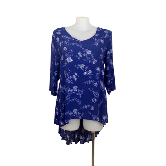 Beme Crushed Viscose Hi-Low Hem Top with Keyhole Back Size 22