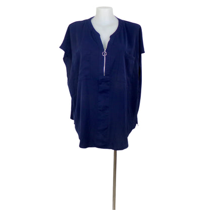 Bloomchic Navy Half-Zip Front Blouse Size 24