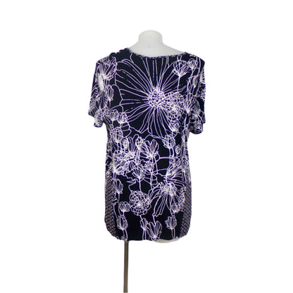 Black Pepper Black and White Floral Top Size 20