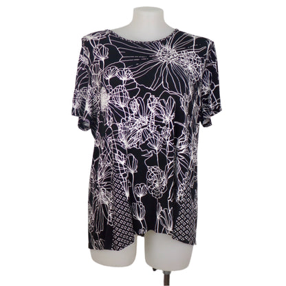 Black Pepper Black and White Floral Top Size 20