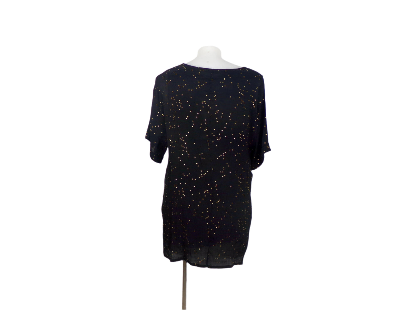 Virtuelle Black Crushed Top Gold Splatter Detail Size 22