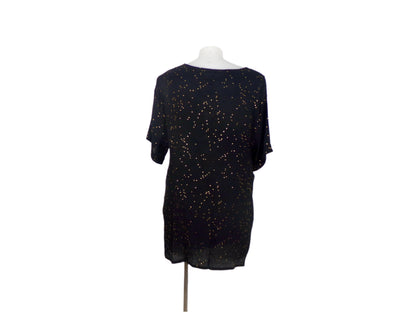 Virtuelle Black Crushed Top Gold Splatter Detail Size 22