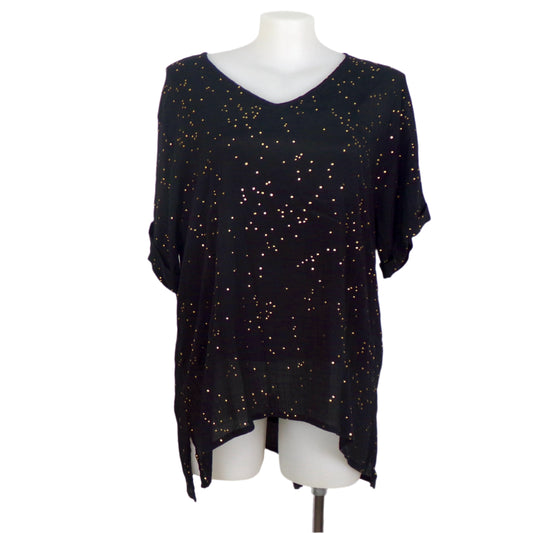 Virtuelle Black Crushed Top Gold Splatter Detail Size 22