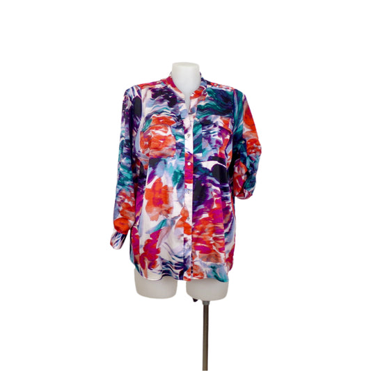 Calvin Klein Satin Feel Printed Blouse Size 16