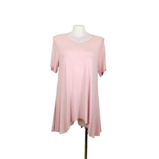 Taking Shape Shell Pink Bamboo Waterfall Hem Tunic Size 18