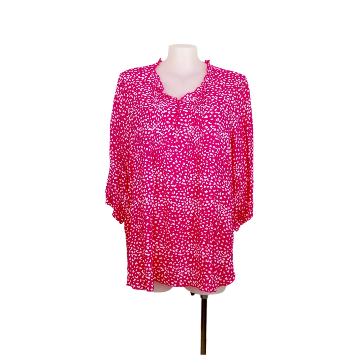 Virtuelle Half Button-Through Pintuck Chest Top Size 22