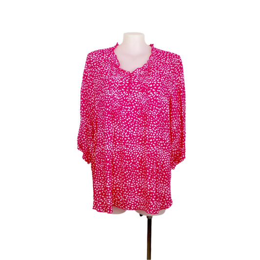 Virtuelle Half Button-Through Pintuck Chest Top Size 22