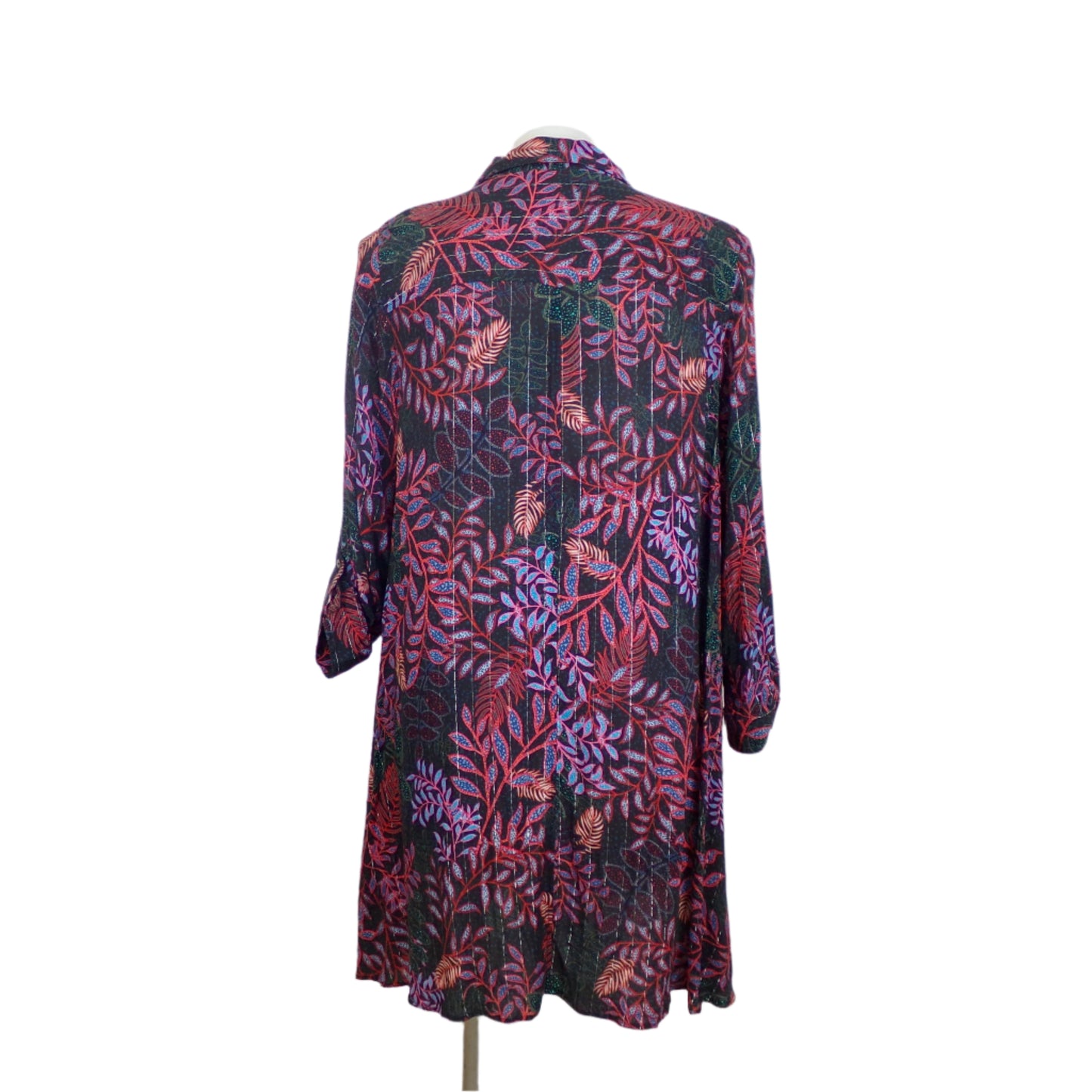 Virtuelle Hi-Lo Button-Up Floral Print Top Size 22