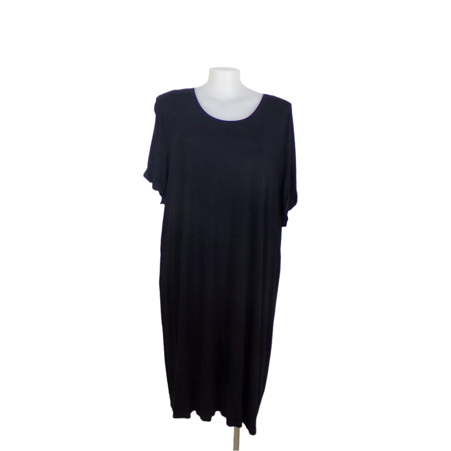 Anko Curve Black Stretch Everyday Dress with Cuffed Sleeves – Size 26