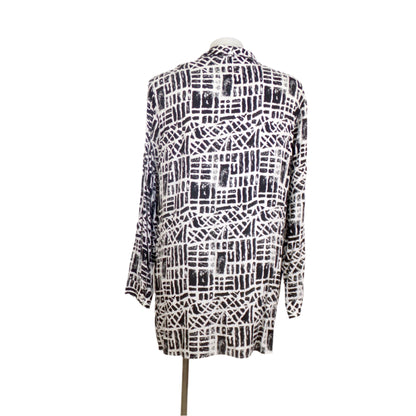 Yarra Trail Abstract Print V-Neck Top Size 24 Brand New