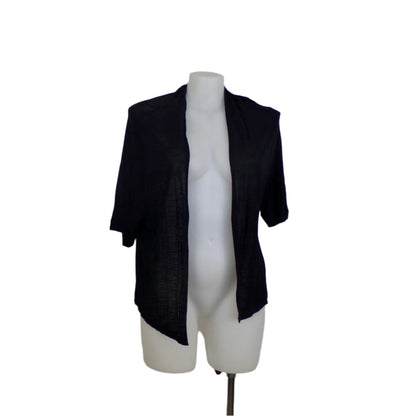 Autograph Black Open Layering Cardigan with Draped Front Size 22