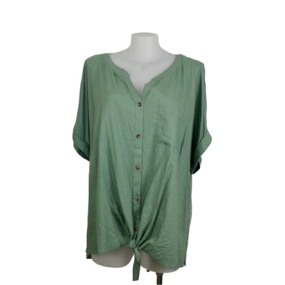 Autograph Sage Linen Button-Through Blouse Size 28 Brand New