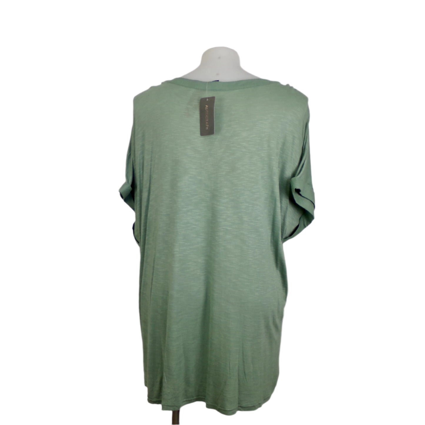 Autograph Sage Linen Button-Through Blouse Size 28 Brand New