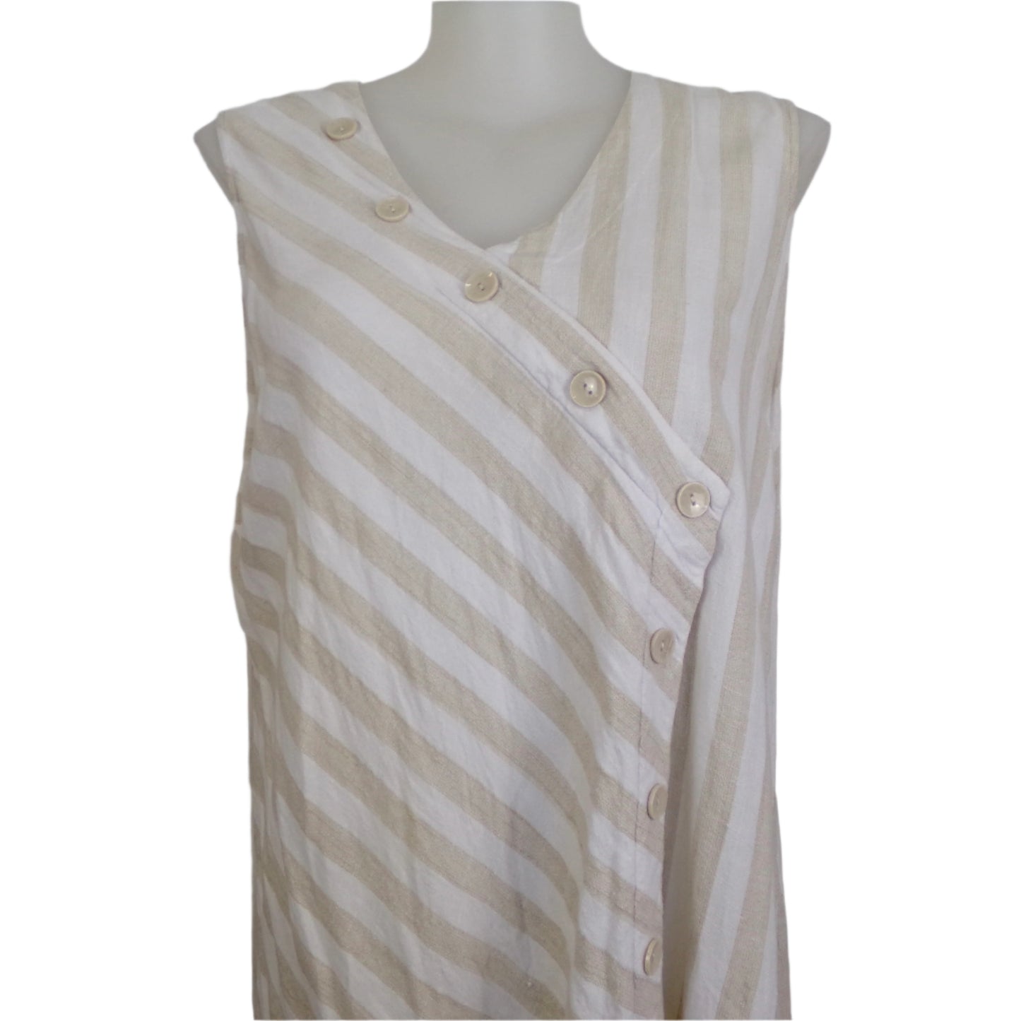 Taking Shape Natural Stripe Linen Dress Size 22