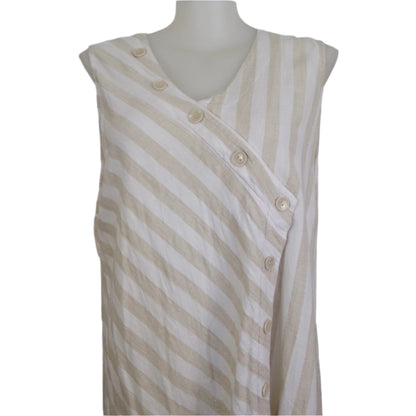 Taking Shape Natural Stripe Linen Dress Size 22