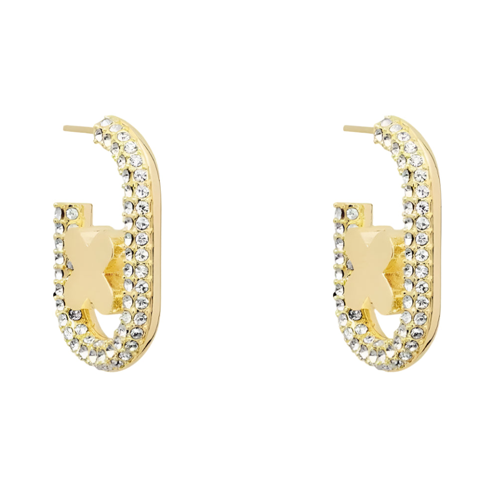 Mimco Everly Oval Hoop Earrings + Dust Bag