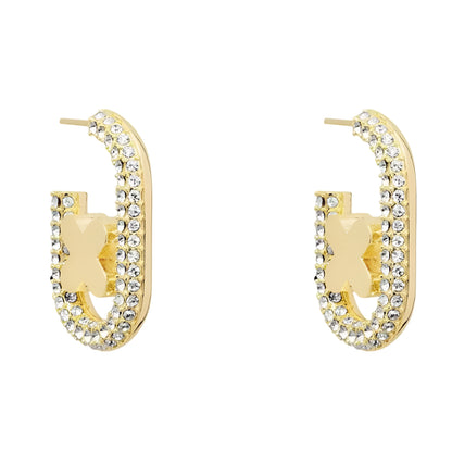 Mimco Everly Oval Hoop Earrings + Dust Bag