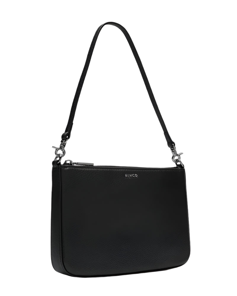 Mimco Classico Shoulder Bag - Black With Leather Strap