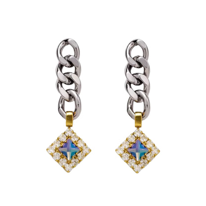 Mimco Space Dust Drop Earrings Gold/Silver + Dust Bag