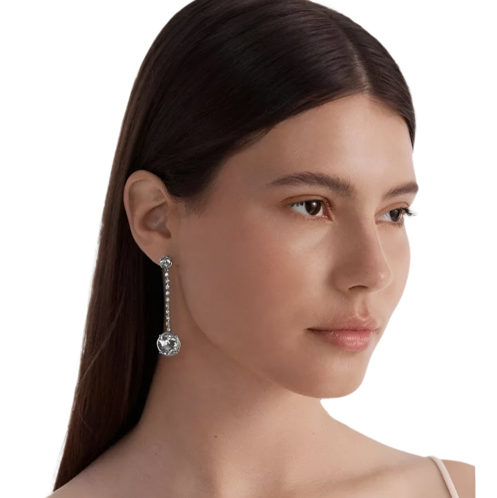 Mimco Sparkle Drop Earrings Silver + Dust Bag